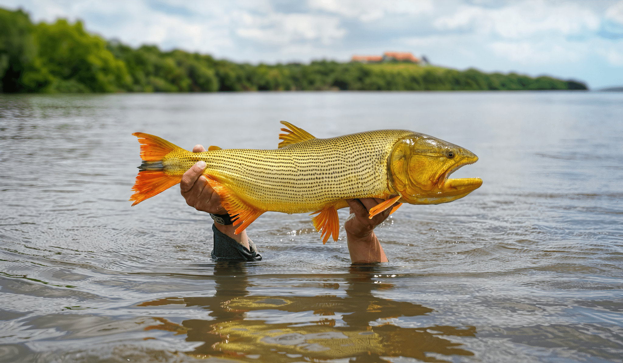 Golden Dorado underwater on the Río Negro