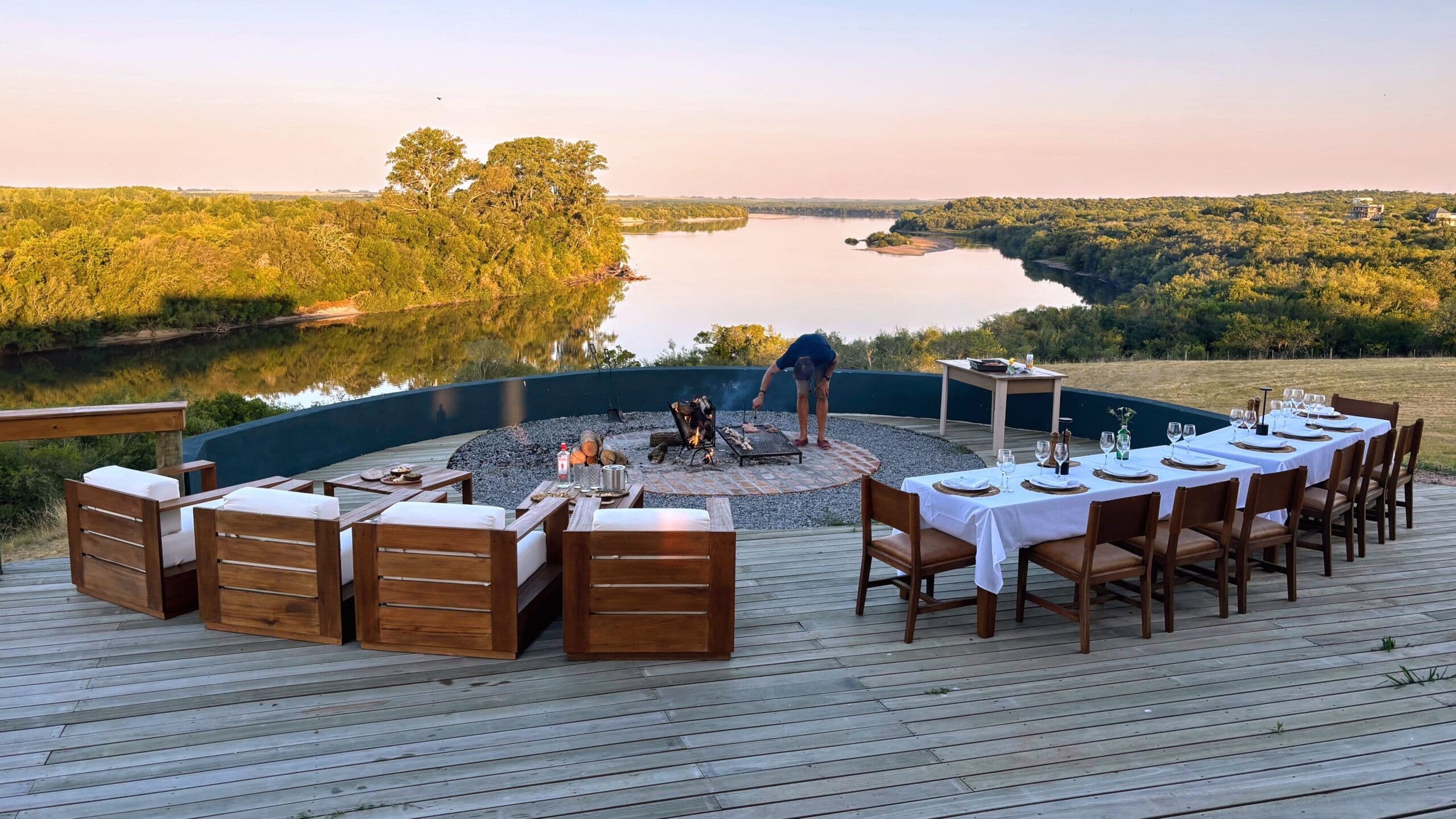 Asado on the river deck